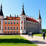 라트비아 벤츠필스 관광 - Livonian Order Castle Scene**

"A majestic view of the Livonian Order Castle in Ventspils, Latvia, d...