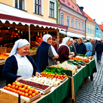 라트비아 최근 뉴스 - **

"A bustling marketplace in Riga, Latvia, showcasing local crafts and produce. People are dressed...